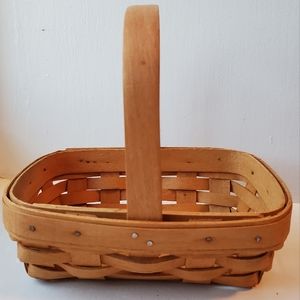 Longaberger Small Handle Basket with yellow and blue floral liner 1996